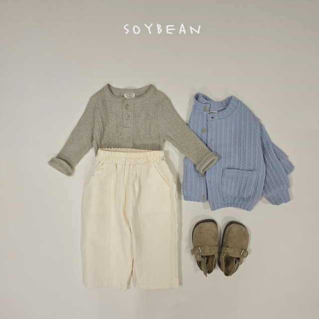 《送料無料》予約:ミニリブカーディガン【soybean】※ジュニアサイズ