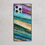 iPhoneケース シェル 貝殻模様｜ネオンカラーのオーロラシェル柄プリント SHELL003-3