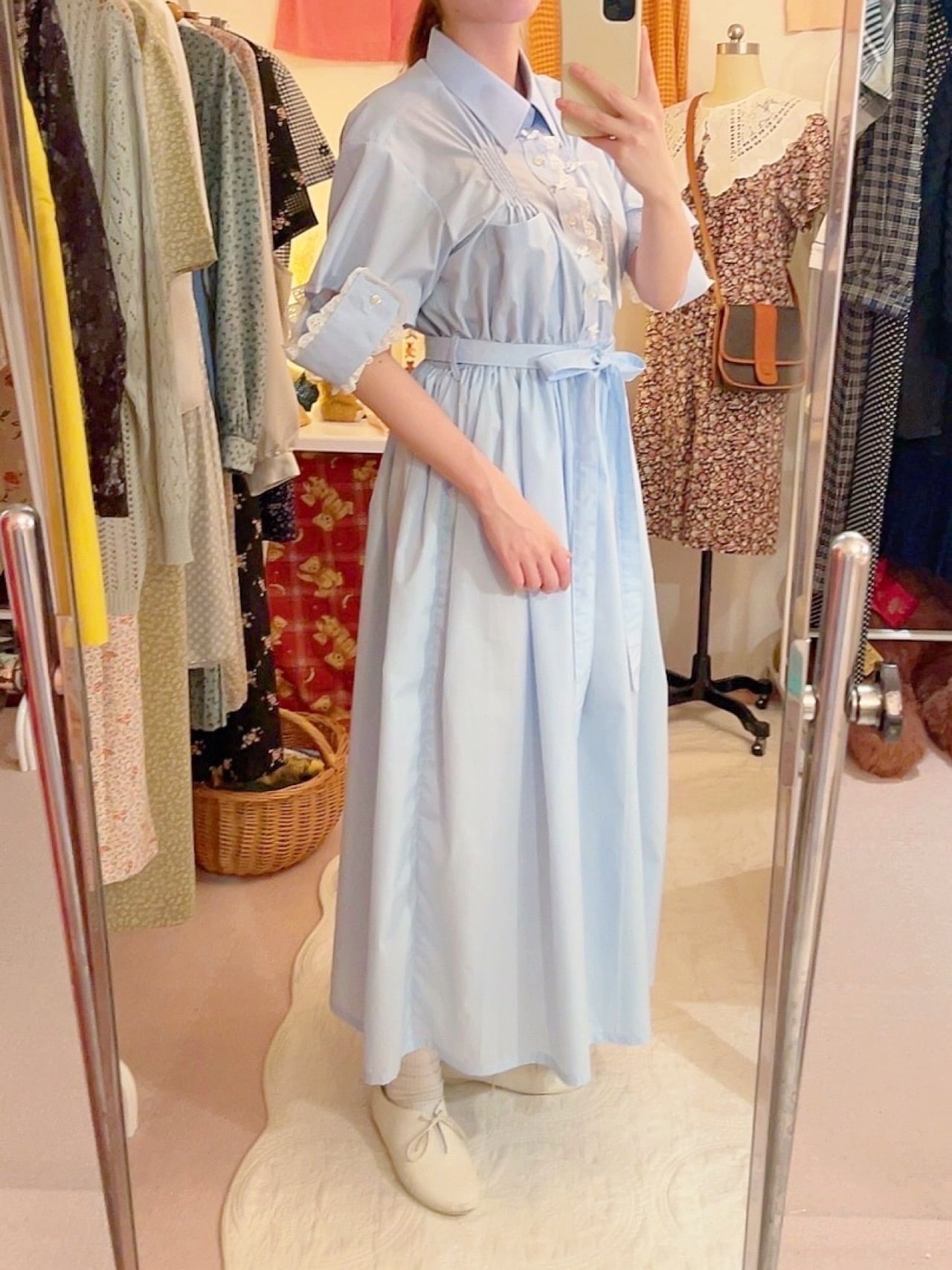 remake : pintuck stripe asymmetry shirt one-piece