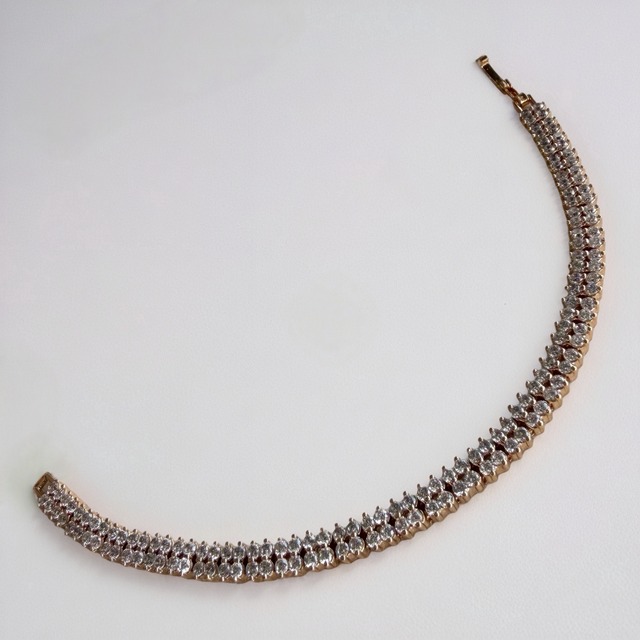 DOUBLE SHINE BRACELET  18Kコーティング×キュービックジルコニア