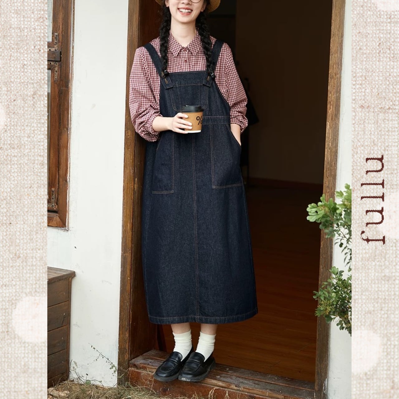 デニムサロペットワンピース fu0939