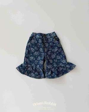 送料無料【予約】URBANRABBIT /Jr Floral Frill Bermuda Pants