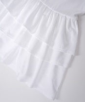 スイッチングフリルプリントTシャツ (WHITE) CQ-46070