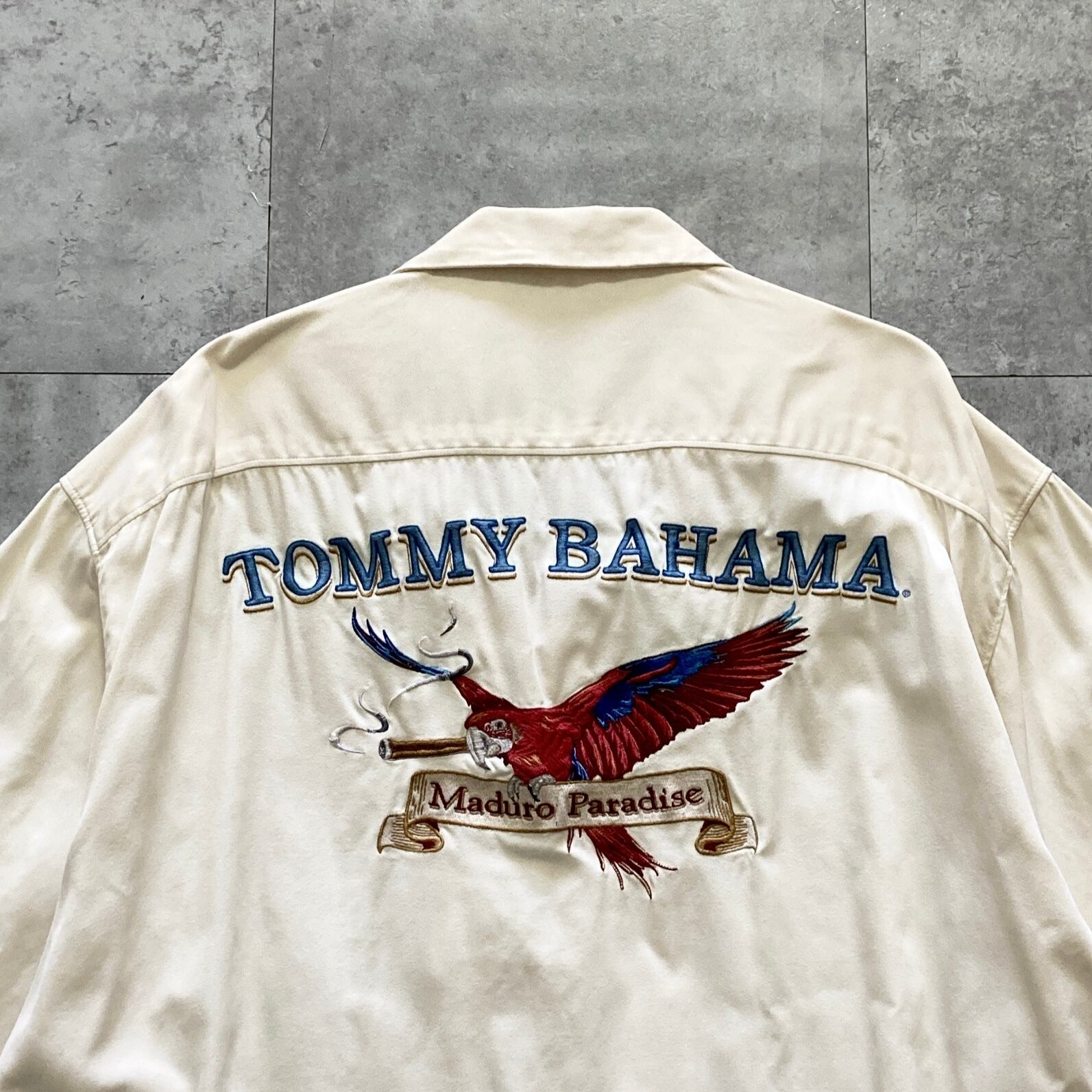 Size.XL】Tommy Bahama トミーバハマ シルク100% バック刺繍 開襟
