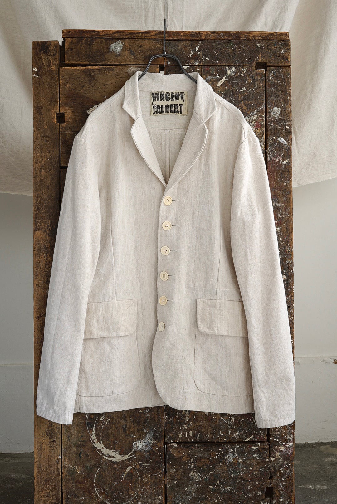 VINCENT JALBERT - 6 BUTTONS JACKET, VINTAGE LINEN (NATURAL)