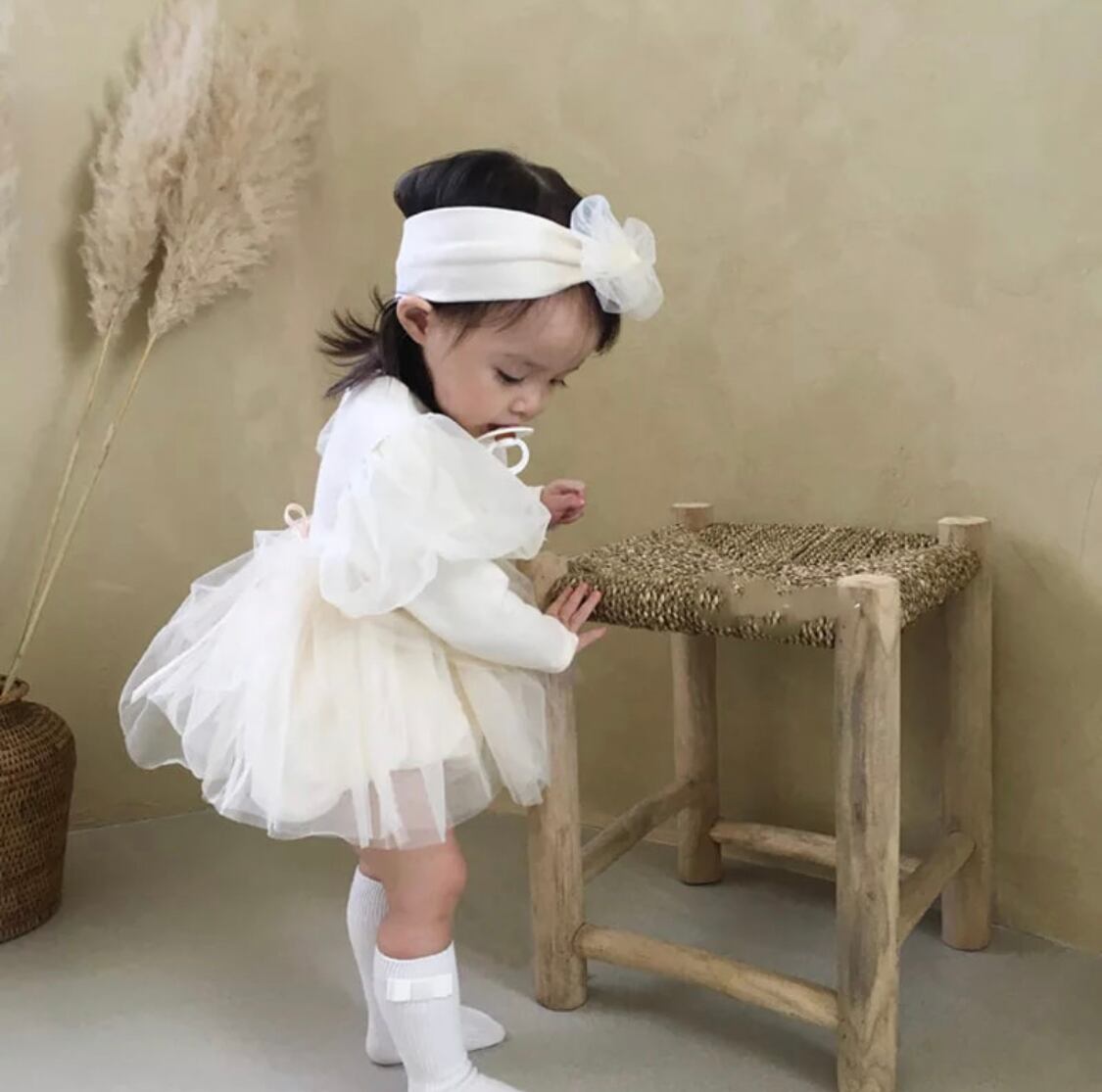 チュールベビーロンパースドレス》》》》》海外子供服　韓国　チュール　ワンピース　ドレス　ロンパース　女の子　ガール　ベビー　パーティー