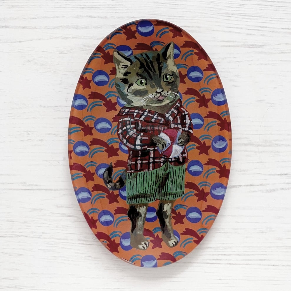 新品 ナタリーレテ ガラスプレート 招き猫 B ねこ ネコ キャット