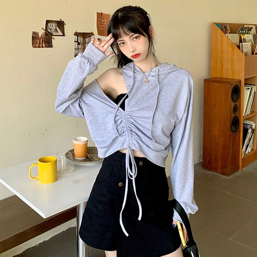 ✞ ♥カワイイ♥ショートVネックフードセーター ギャザートップス 大人女子☆ ロング ✞ゴスロリ SM ミリ 甘ロリ クラロリ 和ロリ エレガント 黒ロリ 姫ロリ 華ロリ BB-BB60262431049