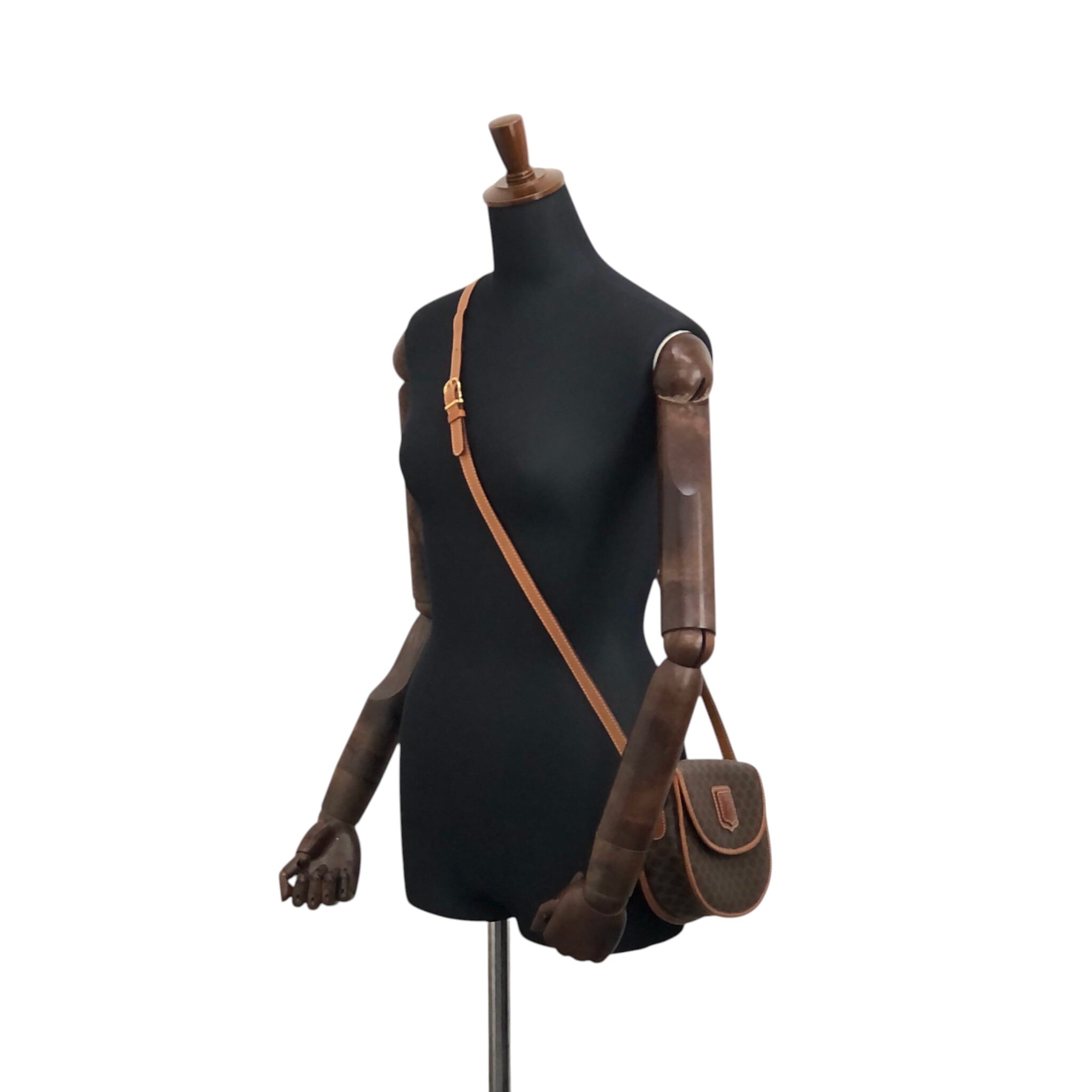 CELINE セリーヌ ショルダーバッグ ブラウン ブラゾン型押し PVC ミニ