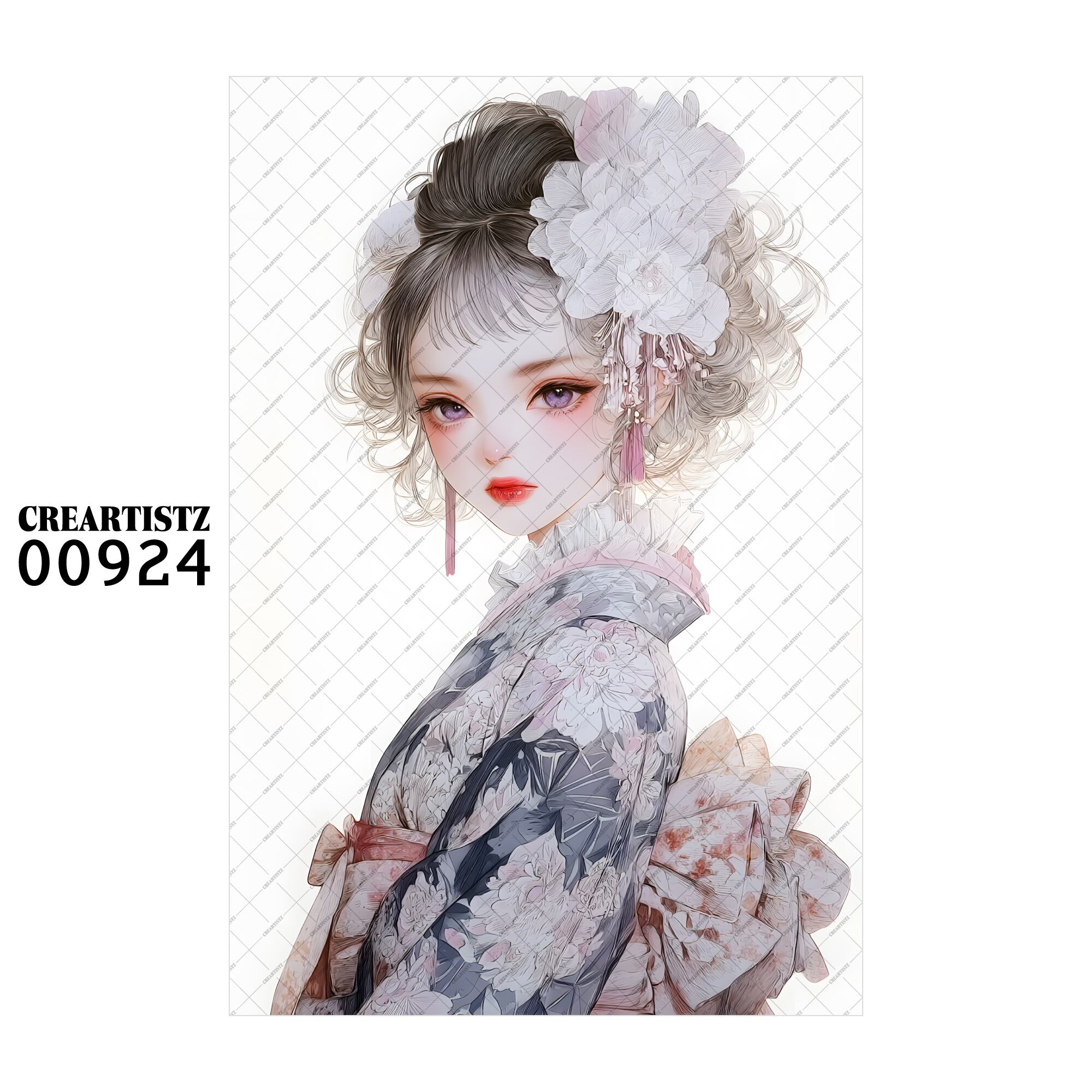 00924 ガール キュート オリジナル ペーパー/ステッカー 4枚セット CREARTISTZ