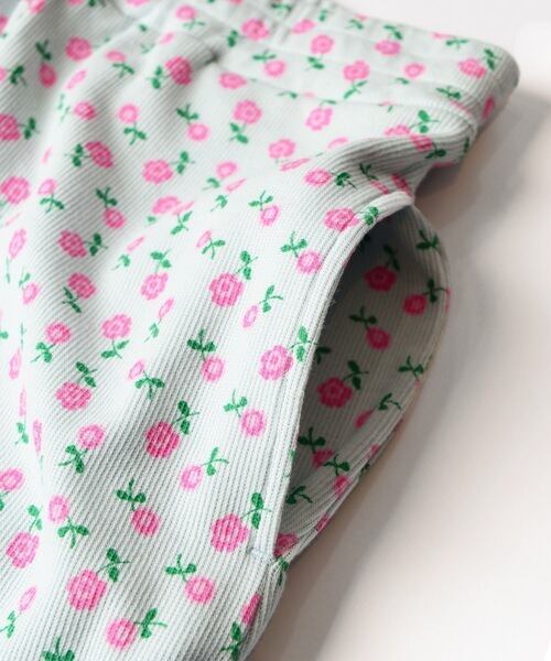 HOLIDAY】 super rib pants (flower / blue） | olaf