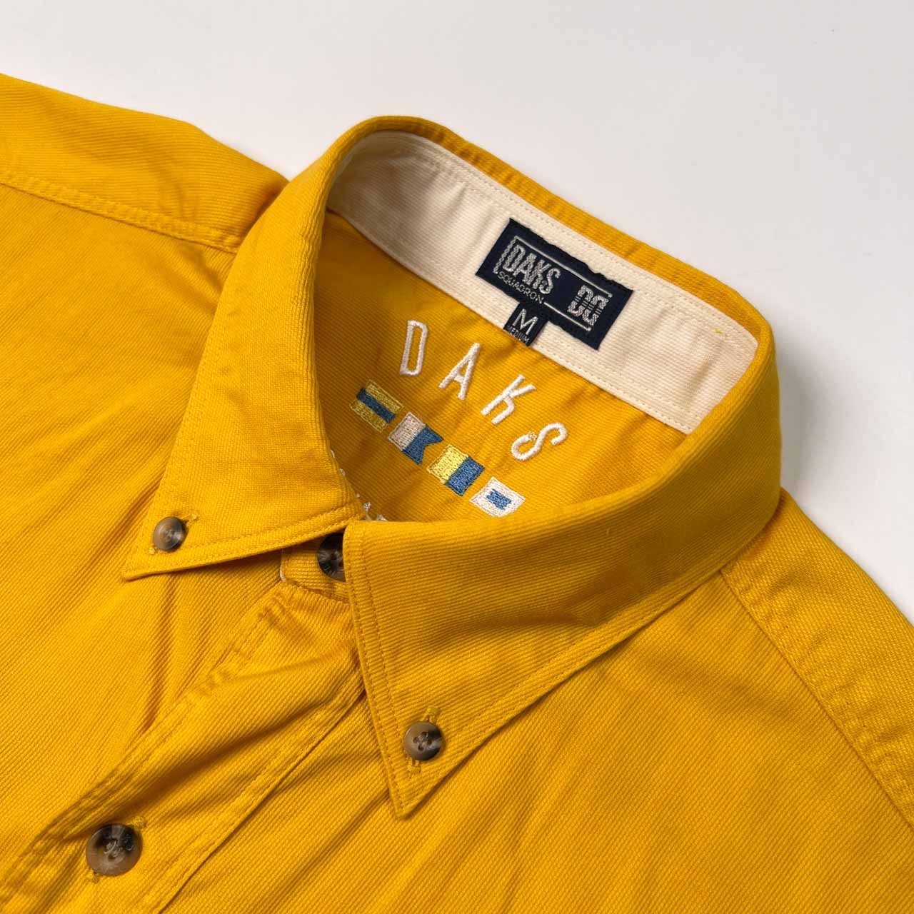 DAKS ダックス 両胸ポケット BD 半袖シャツ サイズ M /メンズ/山吹 イエロー