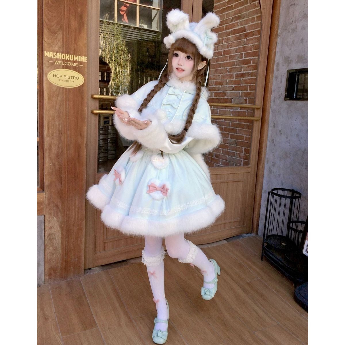 うさ耳ふわもこケープセットアップ：ワンピースセット | Maiden's Rêve