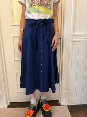 RALPH LAURENT / Vintage navy button skirt  (O)
