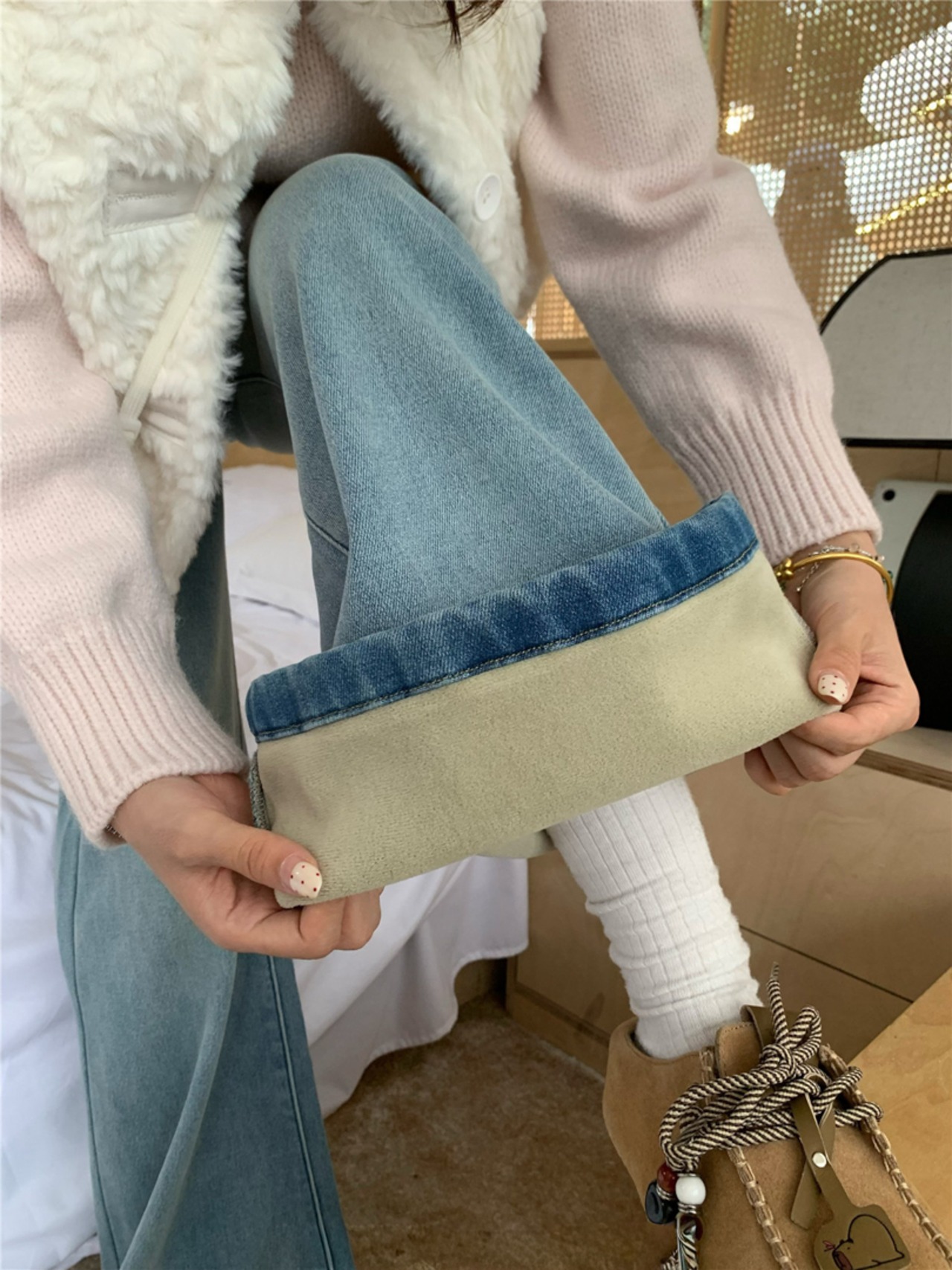 裏起毛ストレートデニム LK1807