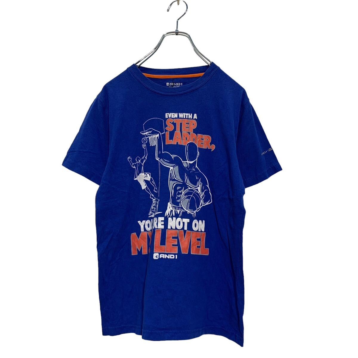 AND1 半袖 プリントTシャツ XL 160〜 キッズ ブルー クルーネック
