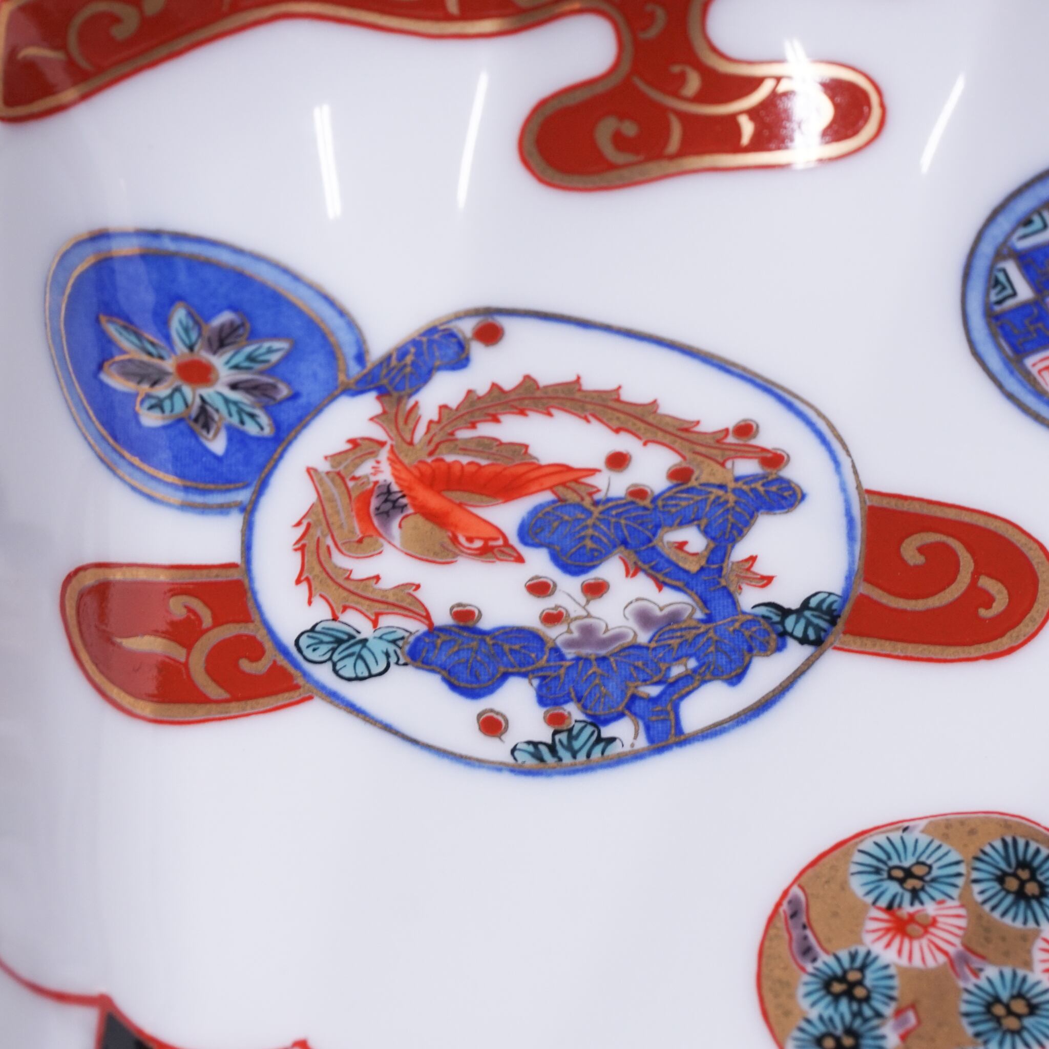 林九郎窯】赤絵鳳凰扇皿 | ウツワヤアオイおんらいん