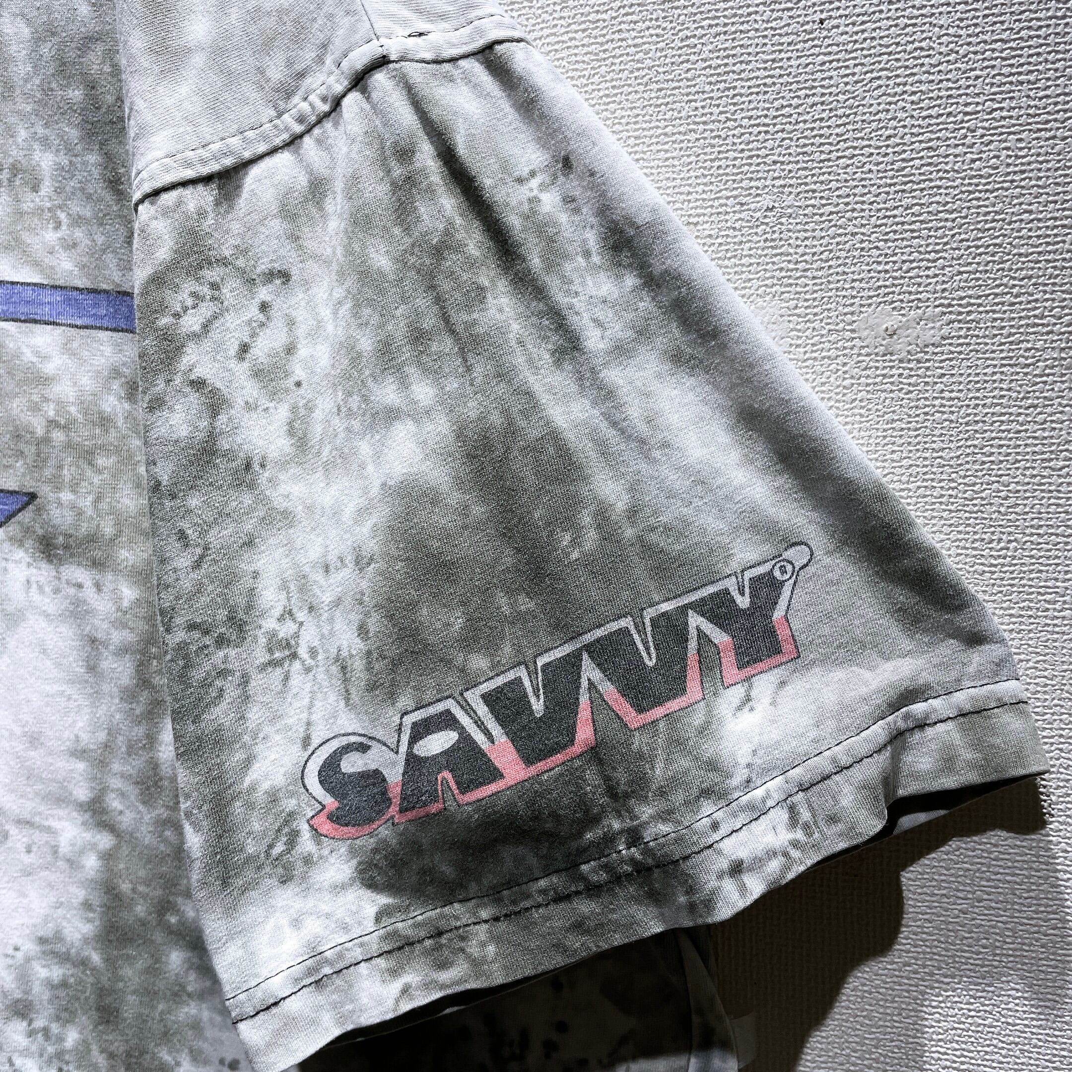 1990s ” Savvy ” Hand dyed logo printed vintage loose SS Tee