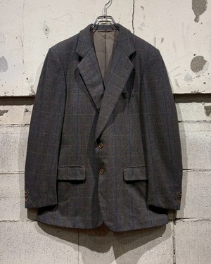 【Caka otto】“Burberrys'” Checkered Pattern Herringbone Tweed Tailored Jacket