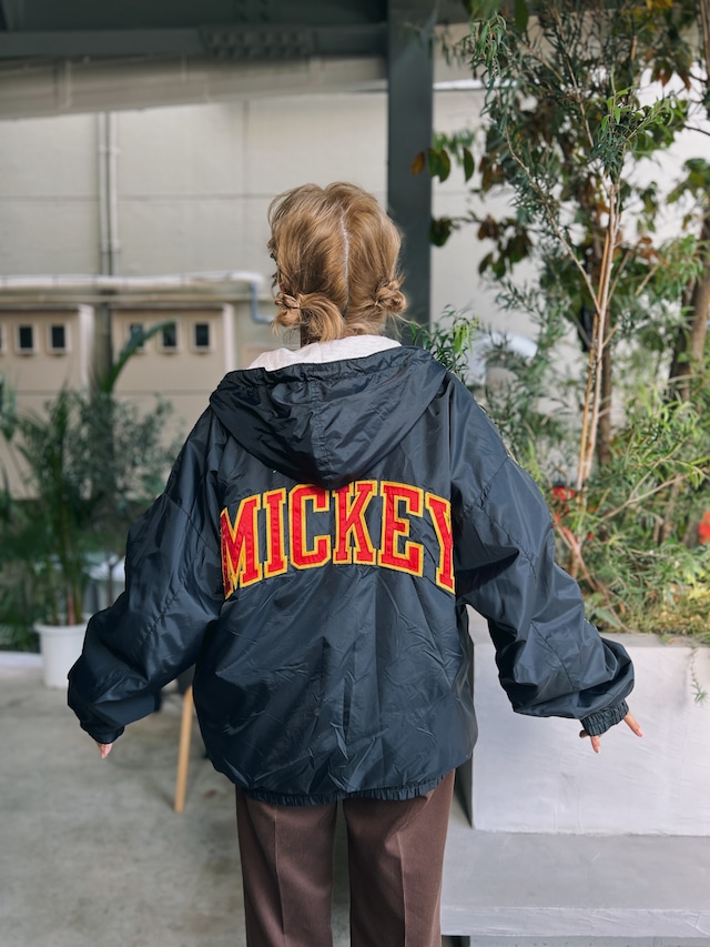（OT919）90’s Mickey Mouse hoodie nylon jacket