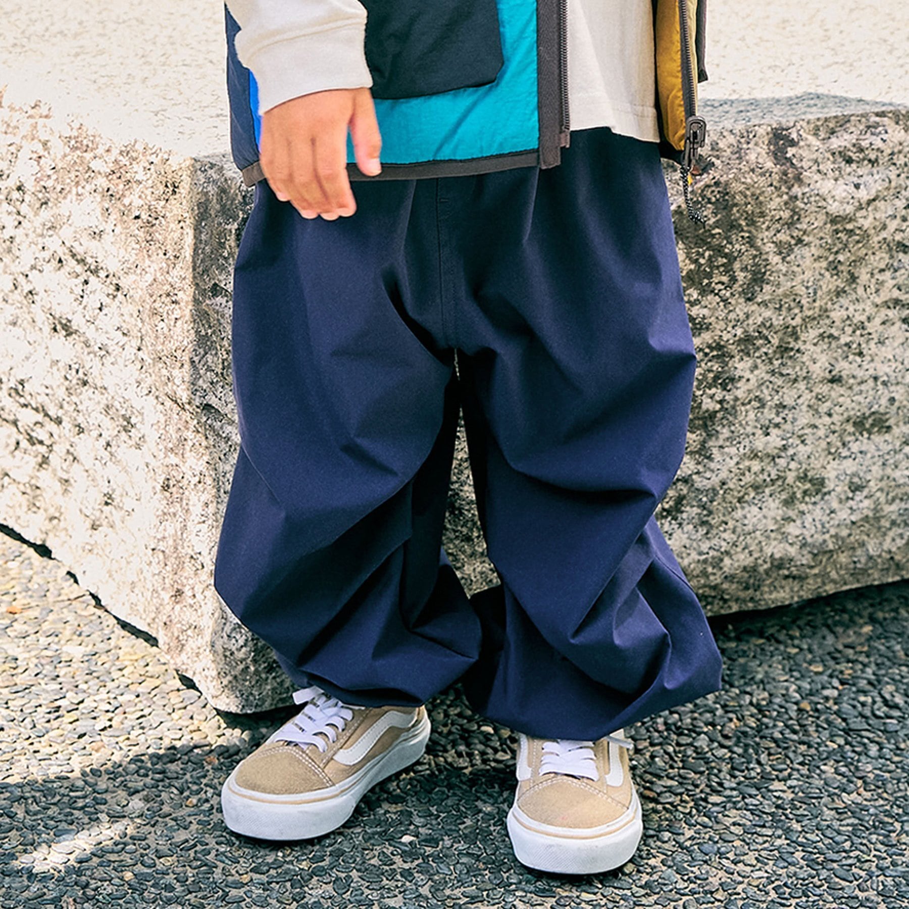goa パラシュートパンツ ベージュ デッドストック 26AW】F.O/パラシュートパンツ/ベージュ【80/90/100/110/120/130/140