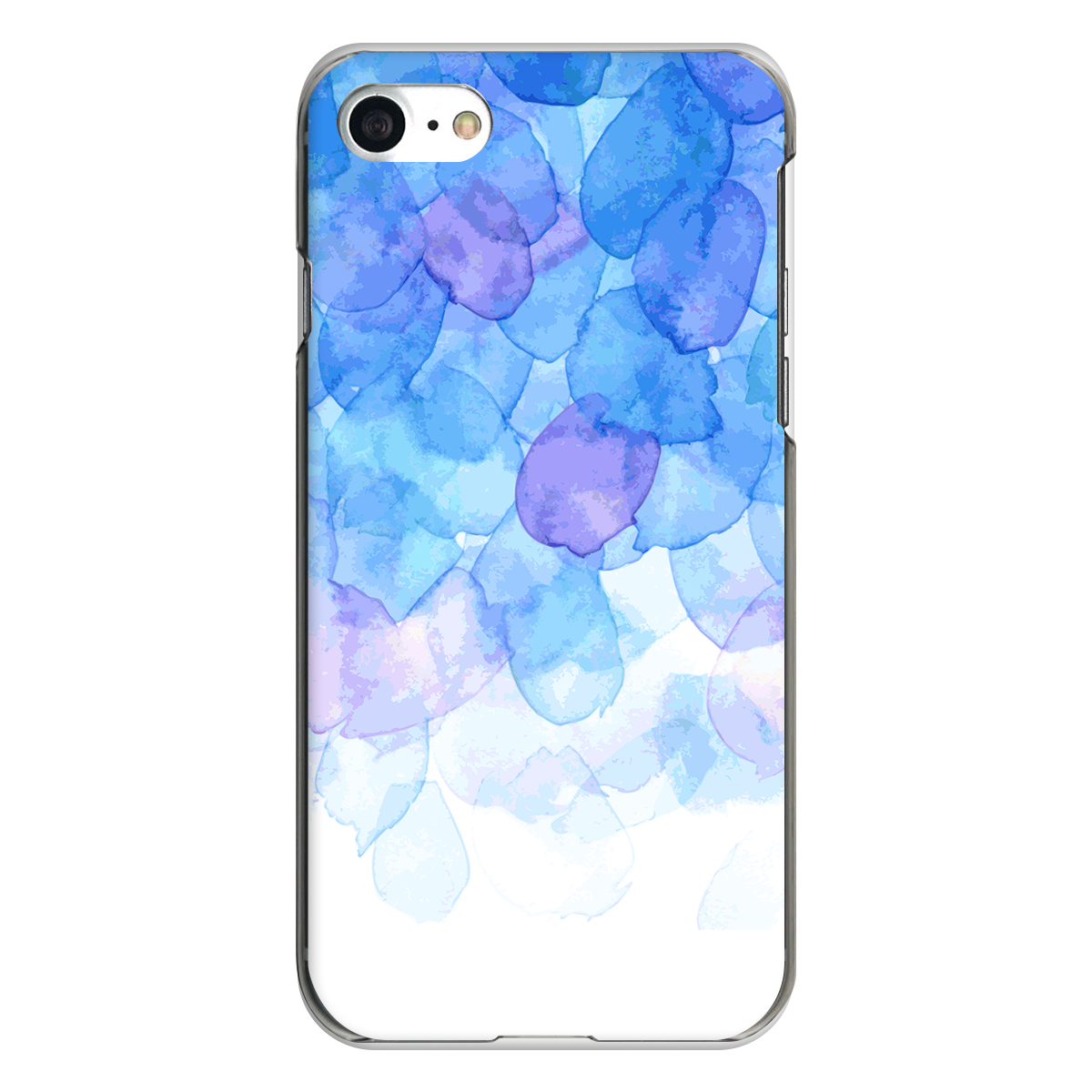 iPhone対応 スマホ ハードケース クリア 水彩03-ブルー 冬 レトロ 【iPhone17 / iPhone16e / AQUOS / Xperia 他 iPhone / Android ほぼ全機種対応】 |patem008