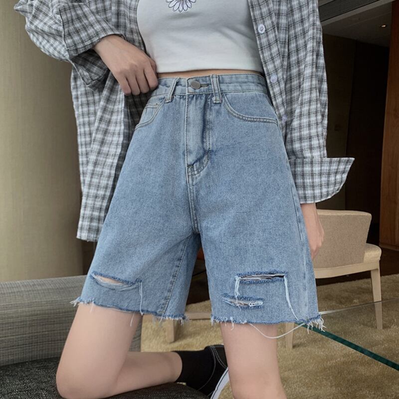 ジーンズ サマールーズハイウェストショーツ 夏物 ブルマー スーパーモール71324787557
