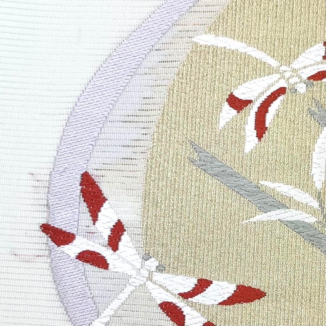 夏帯 袋帯 絽 竹にとまる蜻蛉 乳白色 O-3939 | リユース着物わびさび 