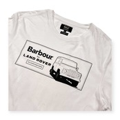 BARBOUR × LAND ROVER バブアー × ランドローバー プリント 半袖Tシャツ サイズ L /ホワイト/コラボ