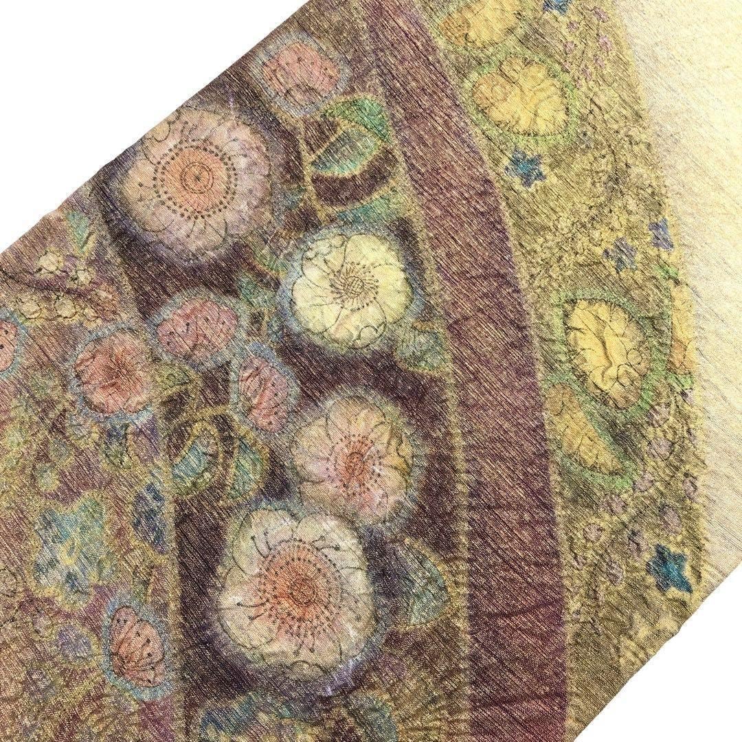 袋帯 作家物 美しい辻が花模様 蒸栗色 O-3512 | リユース着物わびさび 