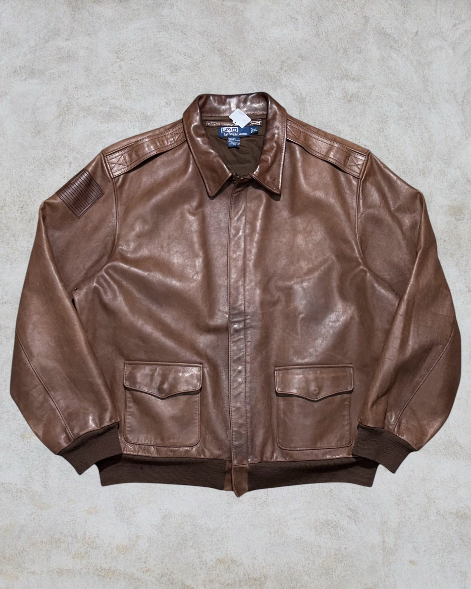 90's Polo by Ralph Lauren Design Leather Jacket “A-2 Type
