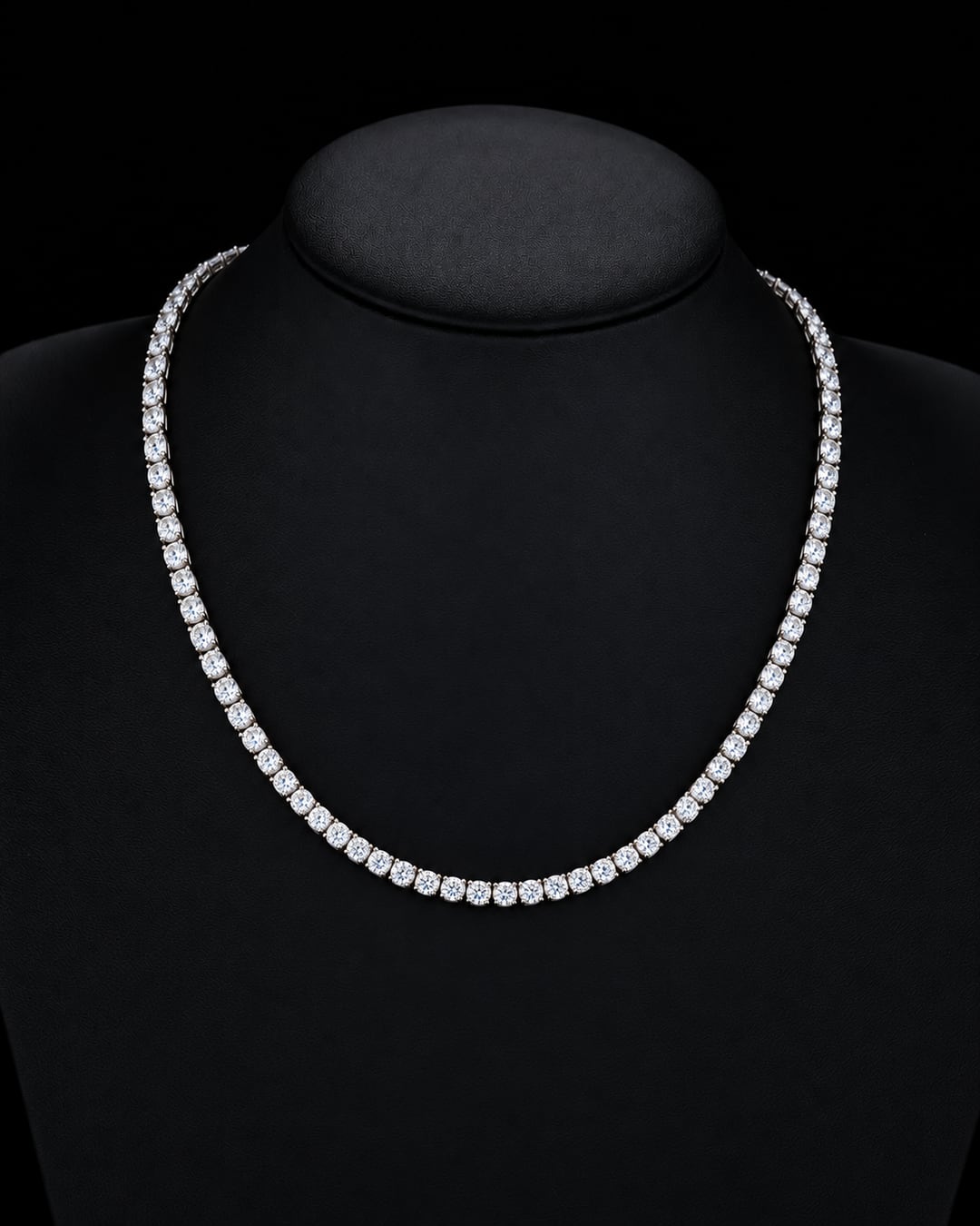 【4mm】Moissanite Tennis Necklace -Gold/Silver-