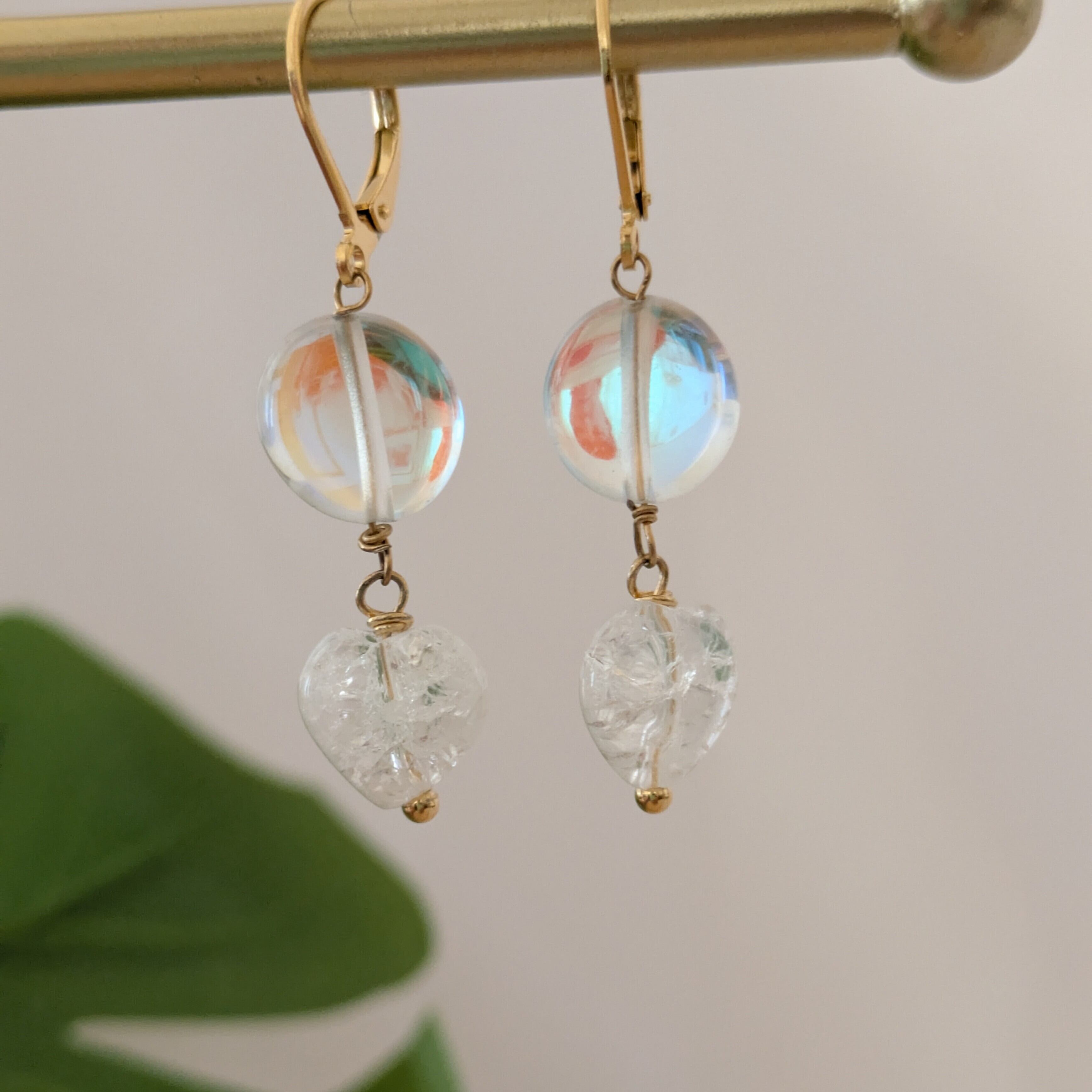 サーフィンピアス☆クラッククリスタルハート・ルナフラッシュ
