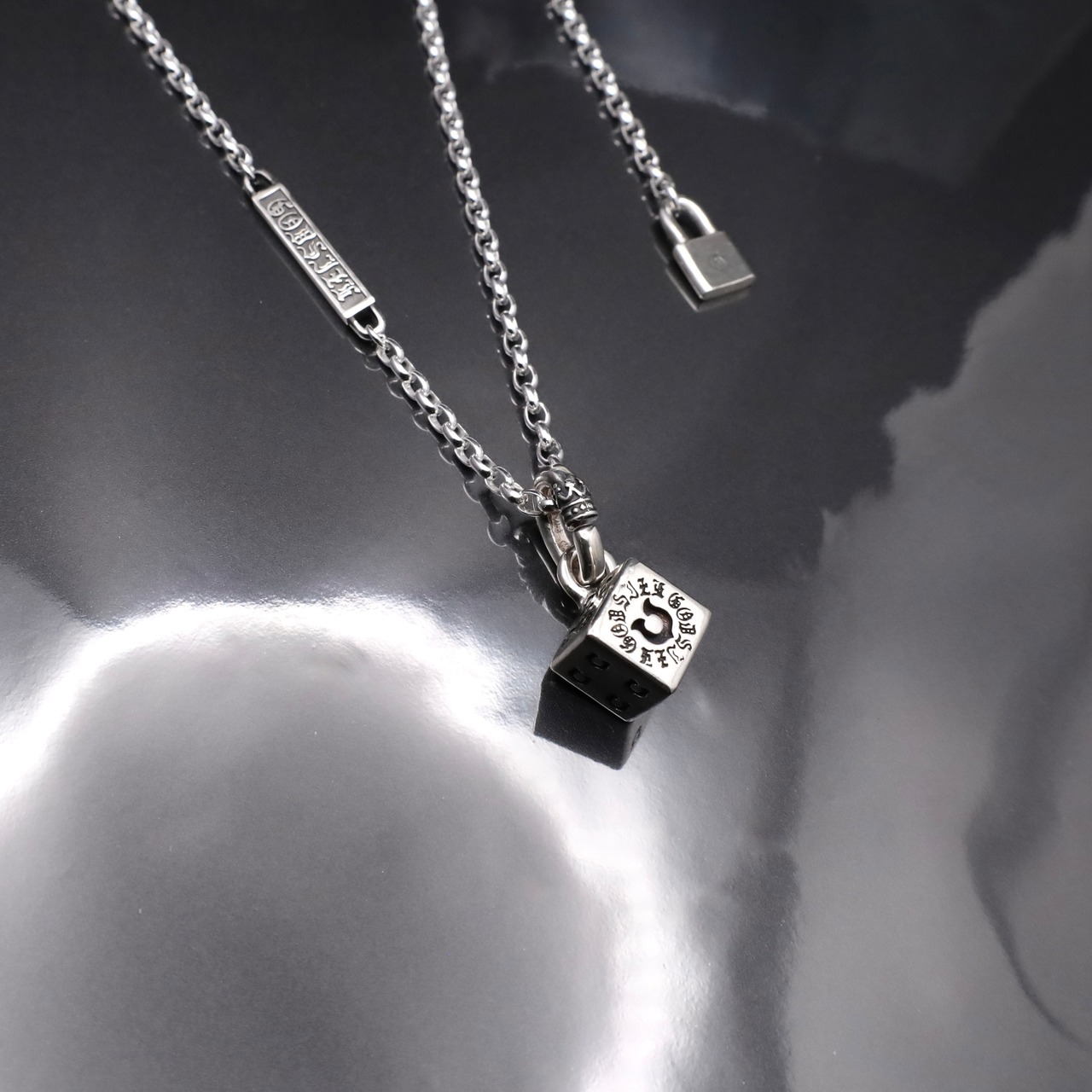 DICE : HORSESHOE #1 NECKLACE with GODSIZE® I.D. TAG / ホースシューダイス #1 ネックレス ゴッドサイズ® I.D.タグ
