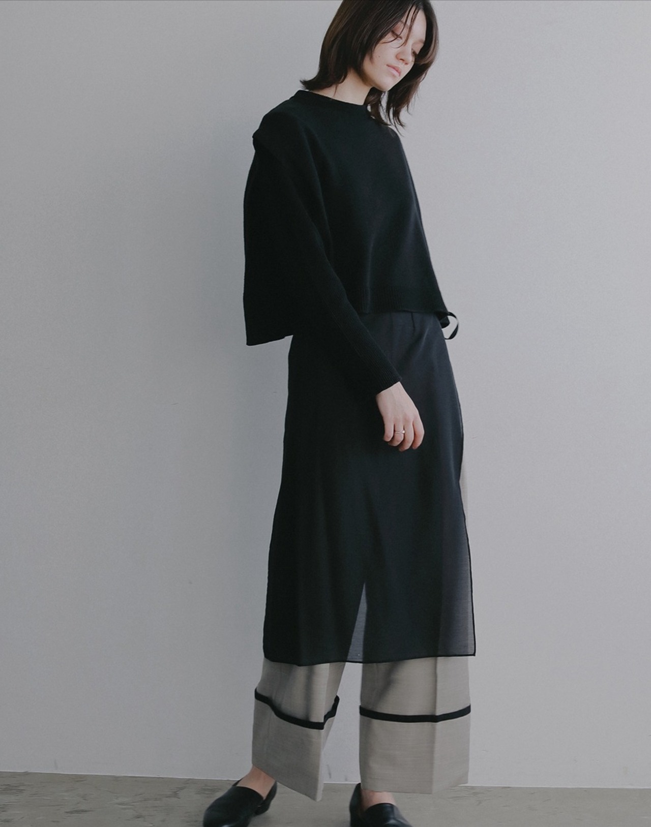 MANOF SKIRT LAYERED WIDE PANTS