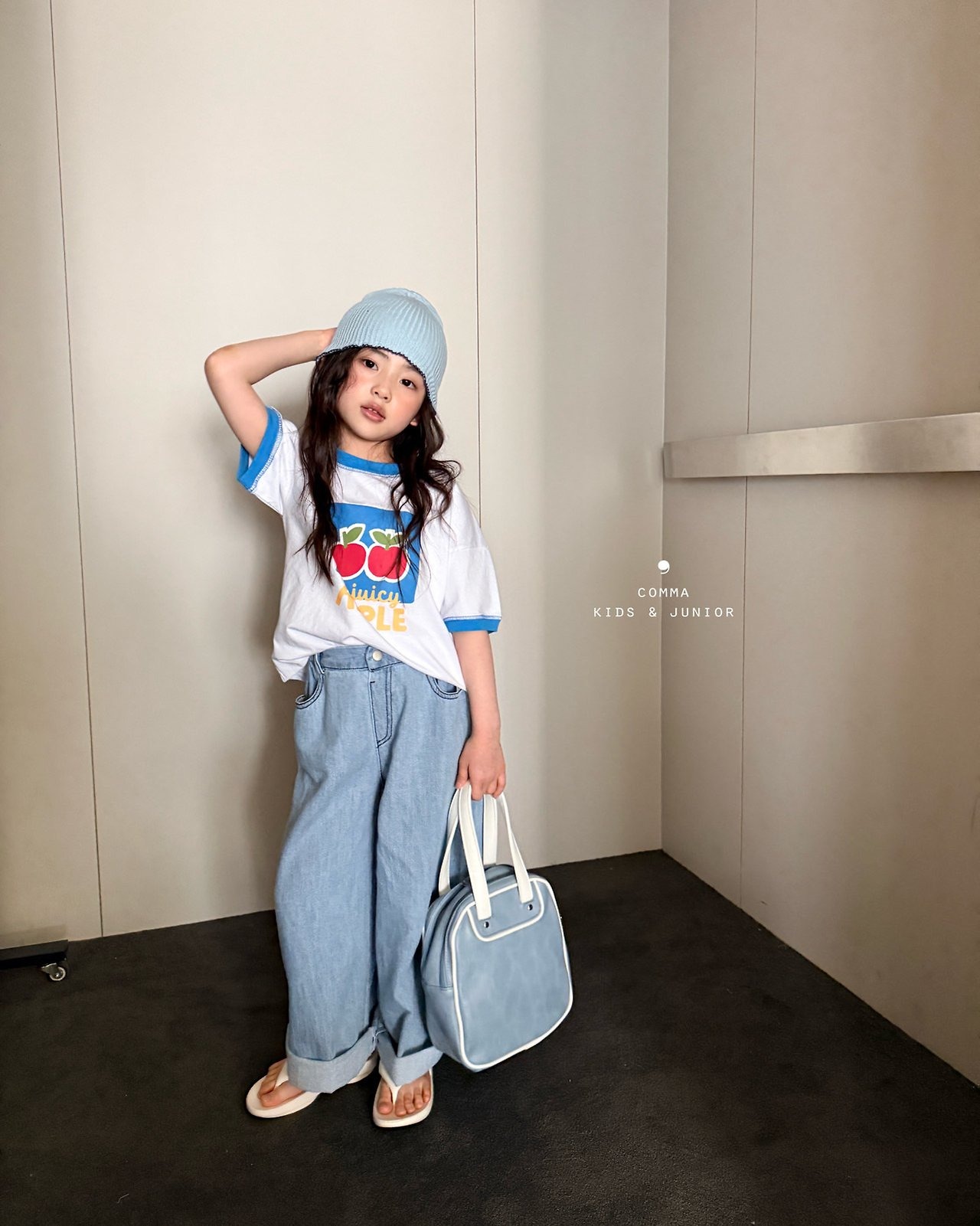 [COMMA] Apple Color Block Tee (160/170) / [콤마] 애플배색티 (160/170)