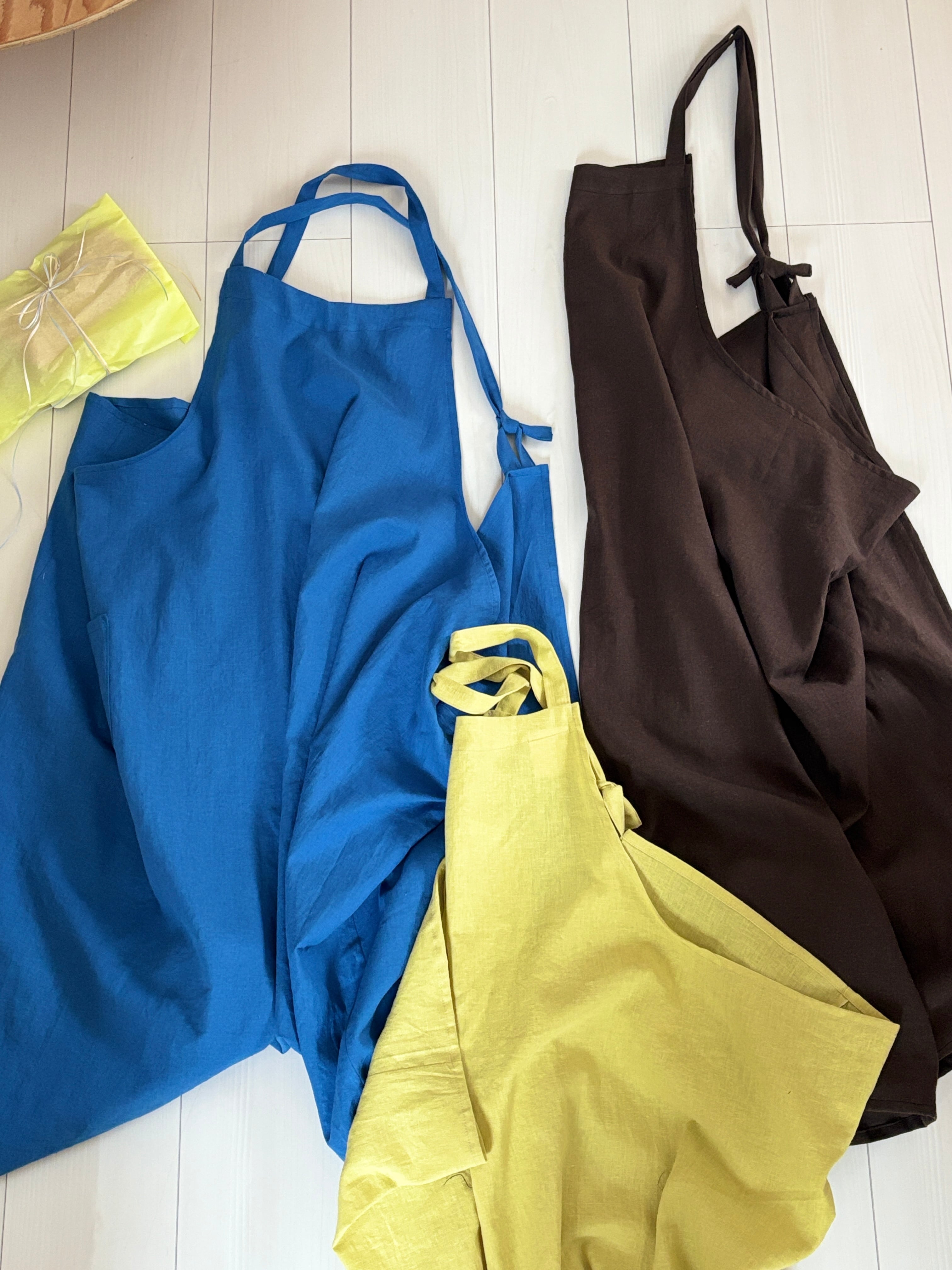 【受注制作】ストレートエプロンワンピース/ choise color