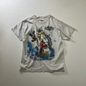 Disney kingdom hearts　3Dドリームドロップディスタンス　アニメ　Tシャツ　キングダムハーツ　ディズニー　ライトグレーホワイト　L 古着