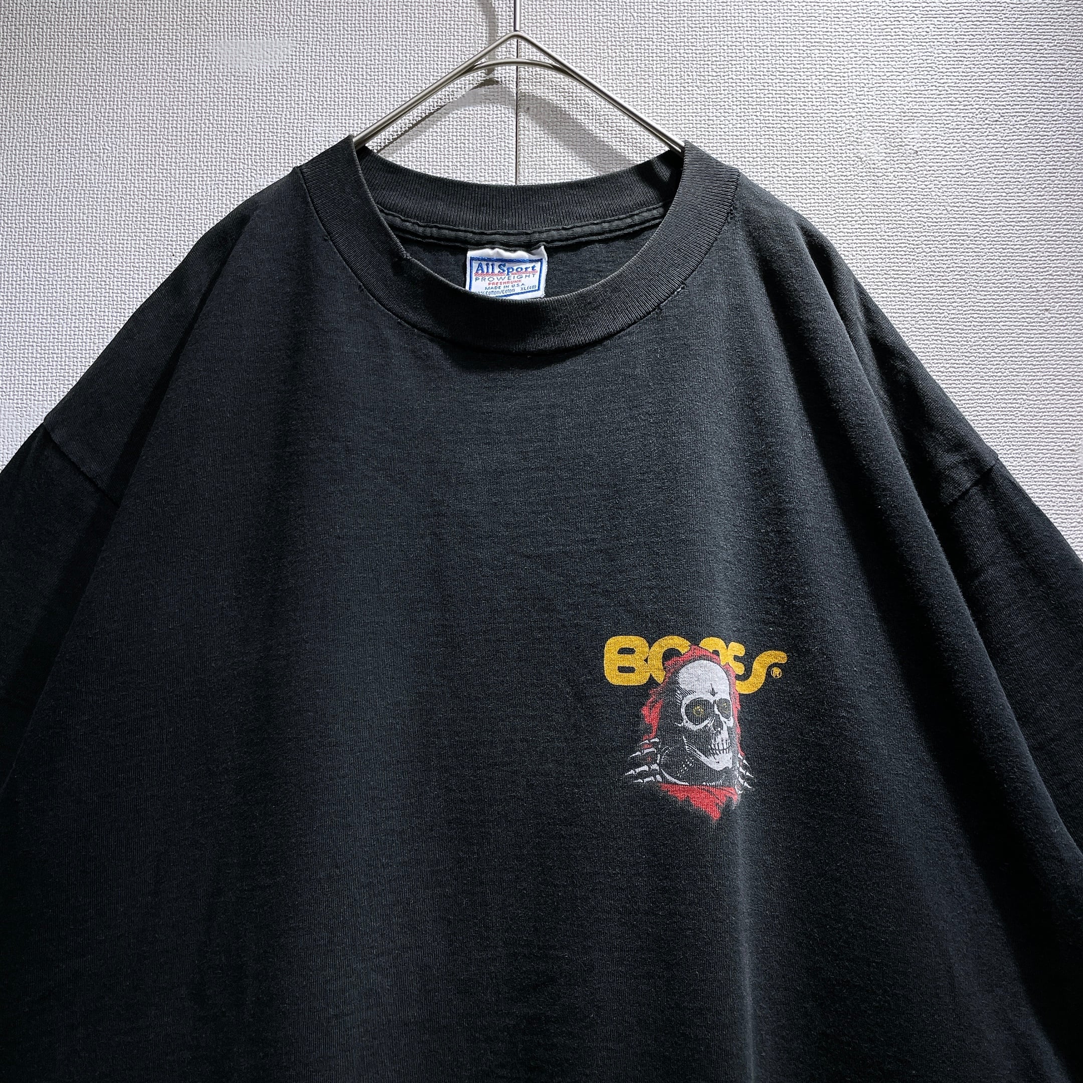 1994s POWELL PERALTA ” 覗きBONES ” printed Black Tee (made in Usa)