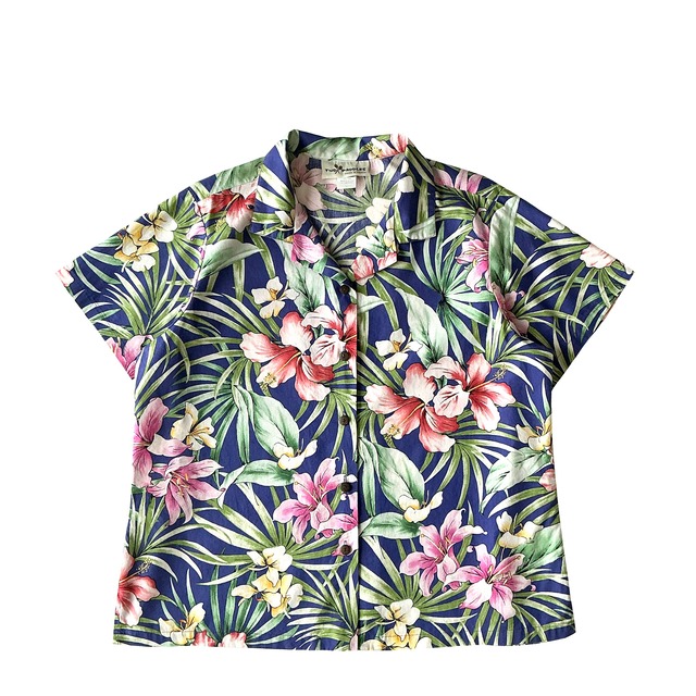 Lady's USEDアロハシャツ / Two Paddles / size L