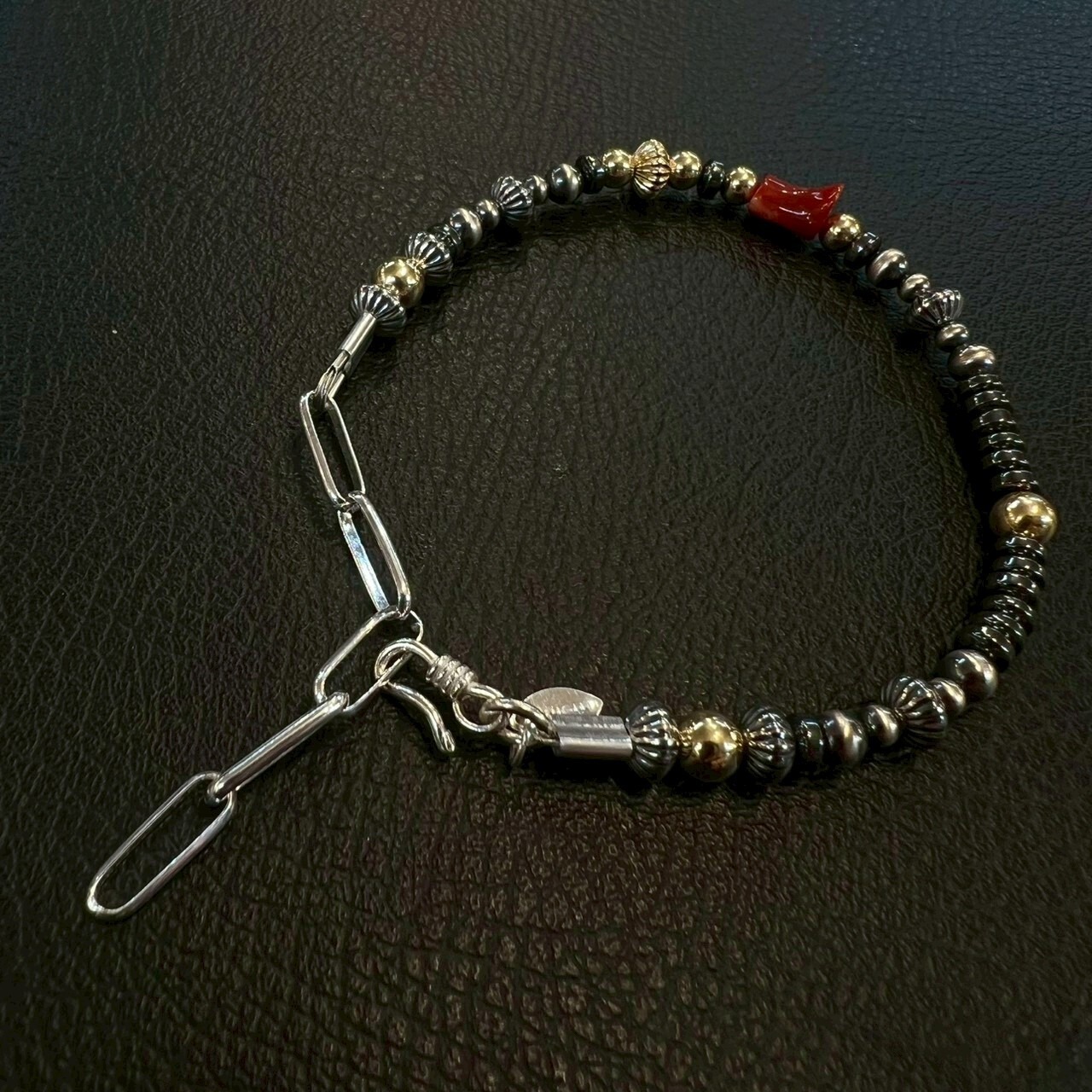 ブライト（Bright）ブレスレット（Wave S Hematite) 血赤珊瑚 17〜22cm - 2