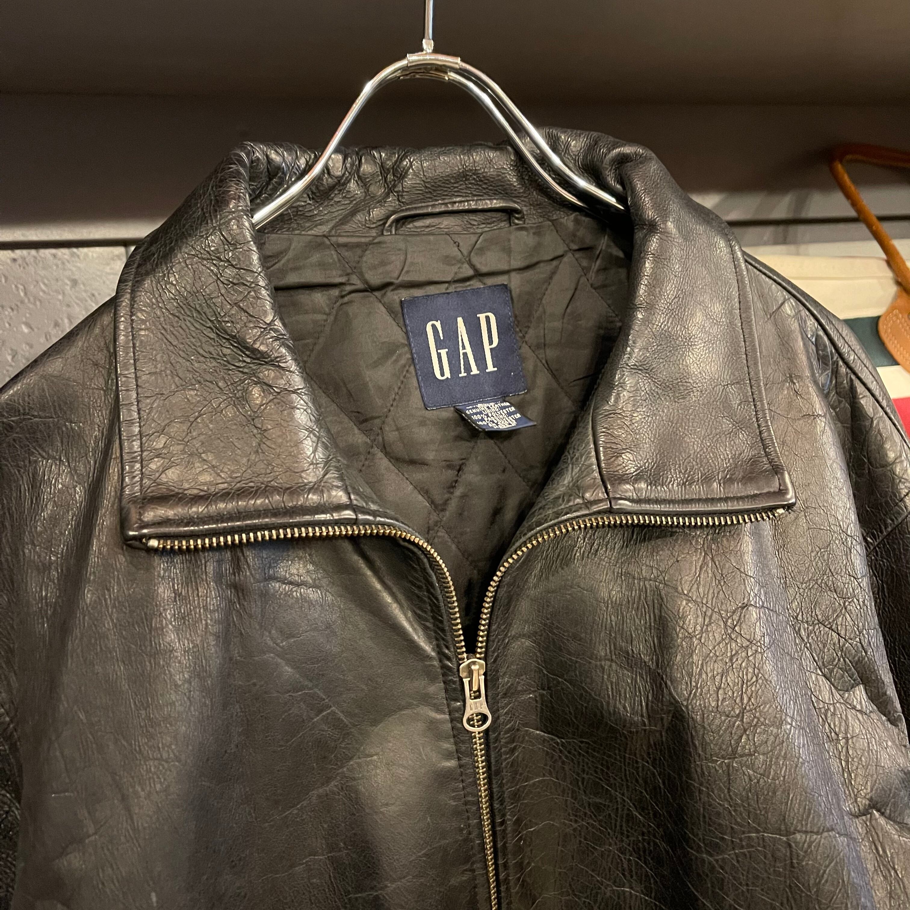 90s GAP Stand Collar Leather Jacket | VOSTOK