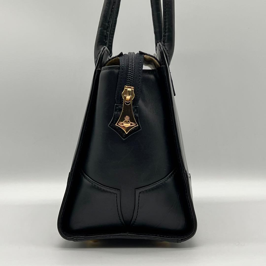 良品】ヴィヴィアン ハンドバッグ ビッグオーブ オールレザー タッセル