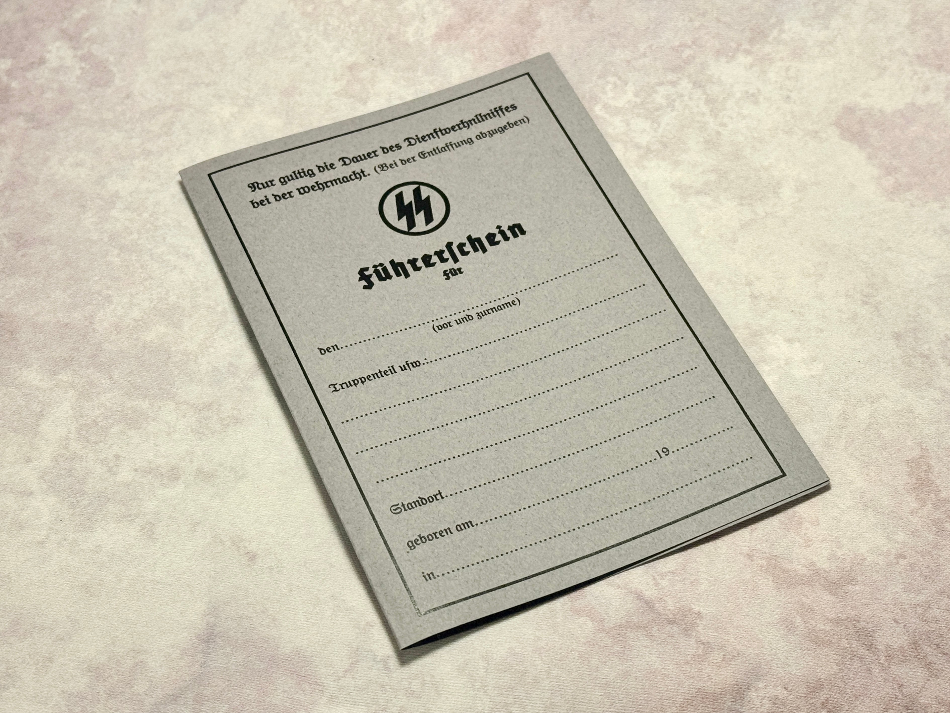 WWII ドイツ軍 運転免許証 SS用 | アイヘンバウム ミリタリア｜WWII