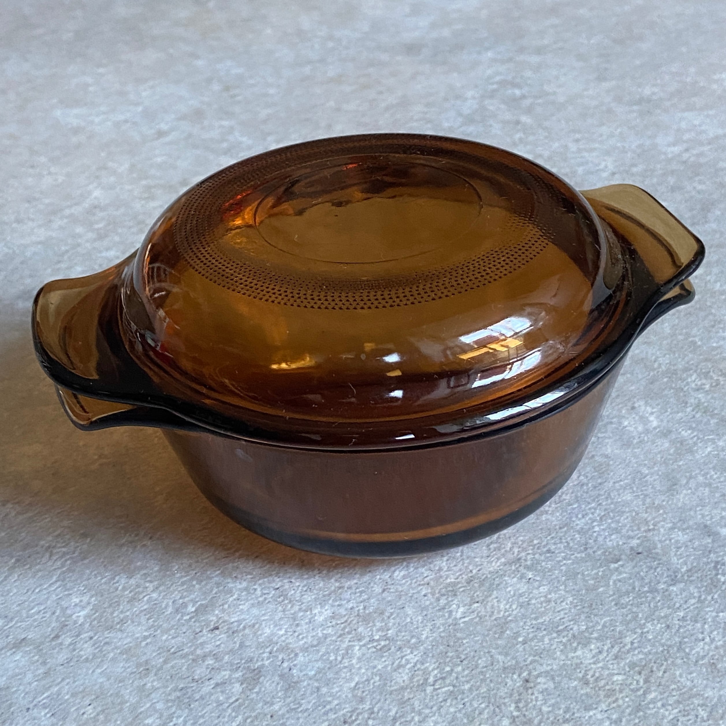 1970s Fire King Amber Glass Casserole