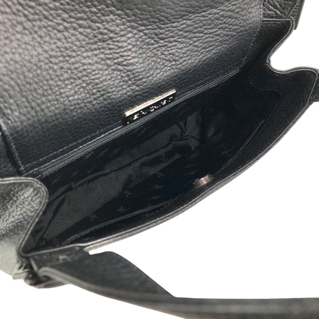 Yves Saint Laurent イヴ・サンローラン ショルダーバッグ ブラック ロゴプレート レザー ワンショルダー vintage ヴィンテージ オールド p2bexr
