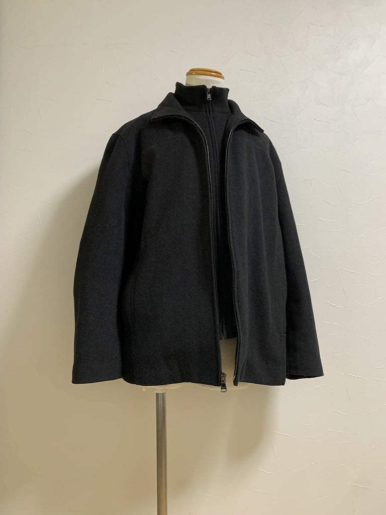 Layered Design Tweed Zip-Up Middle Coat "Calvin Klein"
