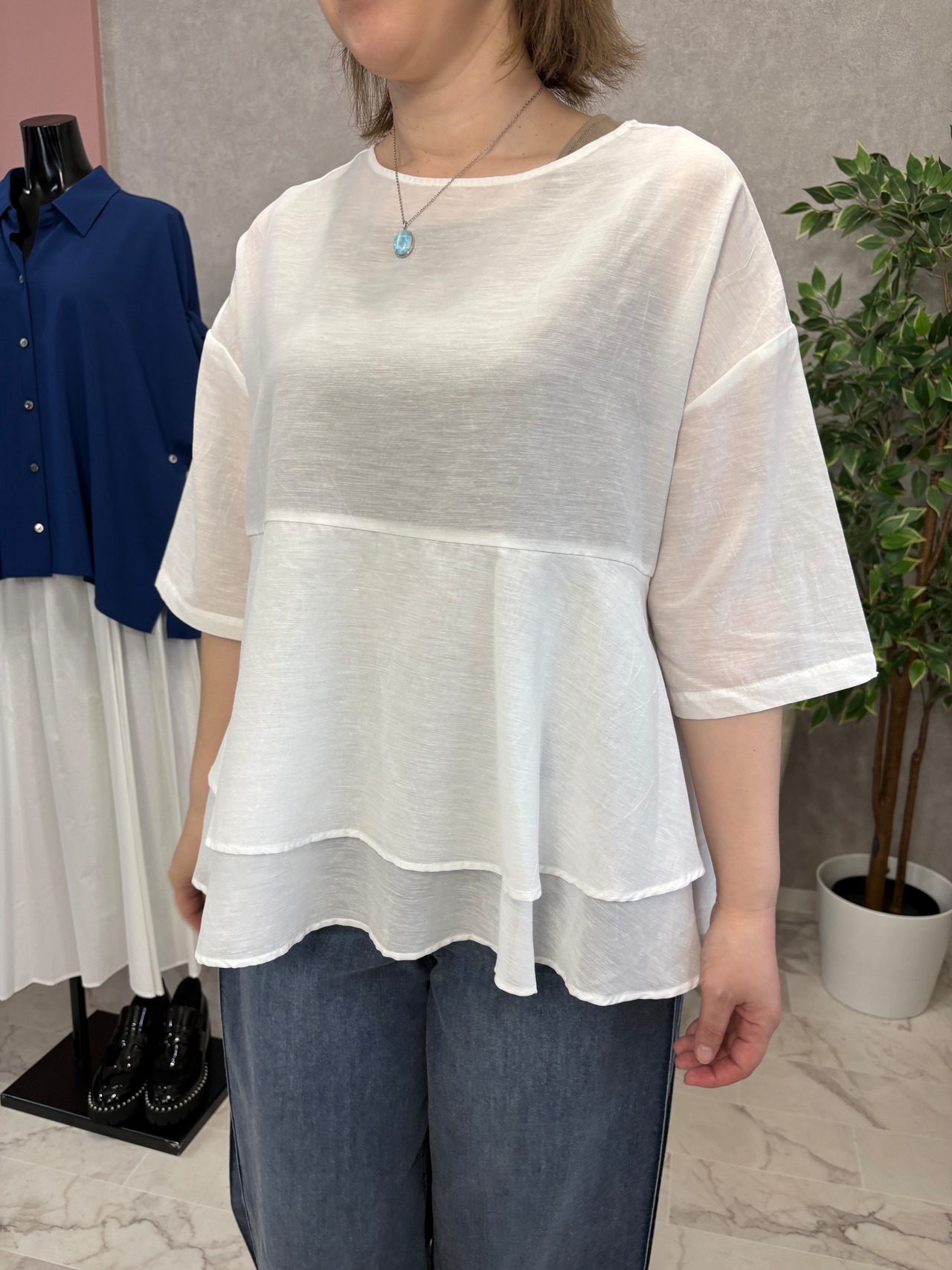 le vent soufflé シアーリネンミックス　ブラウス　26S 081