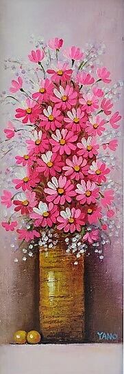 Y・ローナン「赤い花①」油彩画 額縁外寸 Y・ローナン「赤い花①」油彩画 額縁外寸 Y・ローナン「赤い花①」油彩