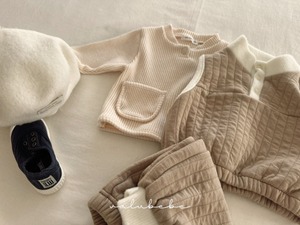 【valu bebe】ワッフルポケットカットソー アイボリー 70〜110cm  241108
